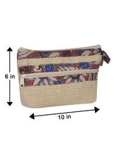 Load image into Gallery viewer, DOBBY KALAMKARI POUCH 2 ZIP (A-115-NATURAL)

