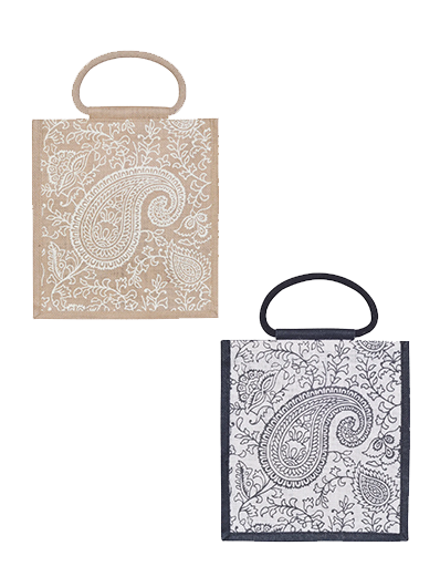 Combo of 11X10 PAISLEY PRINT ZIPPER (B-169-NATURAL) and 11X10 PAISLEY PRINT ZIPPER (B-169-WHITE)