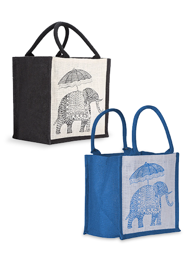 Combo of 10 X 10 ELEPHANT PRINT ZIPPER (B-074-BLACK) and 10 X 10 ELEPHANT PRINT ZIPPER (B-074-BRIGHT BLUE)