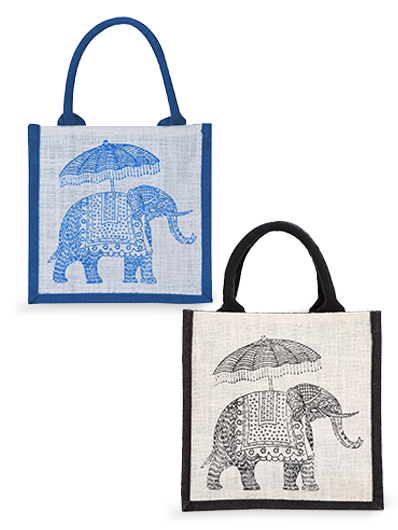 Combo of 10 X 10 ELEPHANT PRINT ZIPPER (B-074-BLACK) and 10 X 10 ELEPHANT PRINT ZIPPER (B-074-BRIGHT BLUE)