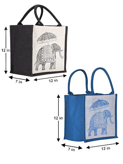 Combo of 10 X 10 ELEPHANT PRINT ZIPPER (B-074-BLACK) and 10 X 10 ELEPHANT PRINT ZIPPER (B-074-BRIGHT BLUE)