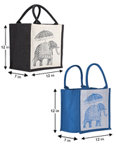 Load image into Gallery viewer, Combo of 10 X 10 ELEPHANT PRINT ZIPPER (B-074-BLACK) and 10 X 10 ELEPHANT PRINT ZIPPER (B-074-BRIGHT BLUE)
