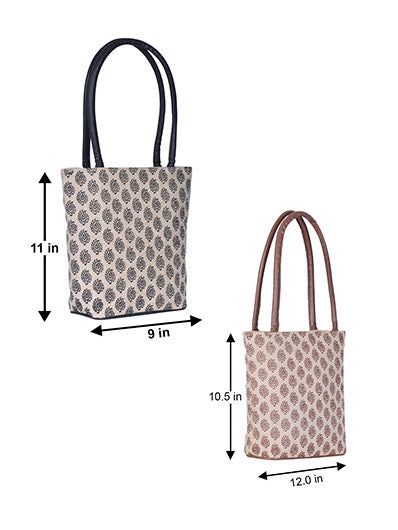 Combo of BLOCK PRINT JUCO (D-026-BLACK) and BLOCK PRINT JUCO (D-026-BROWN)