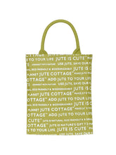 Load image into Gallery viewer, 13 X 11 X 7 - JUTE COTTAGE PRINTED ZIPPER LUNCH BAG (B-038-OLIVE GREEN)
