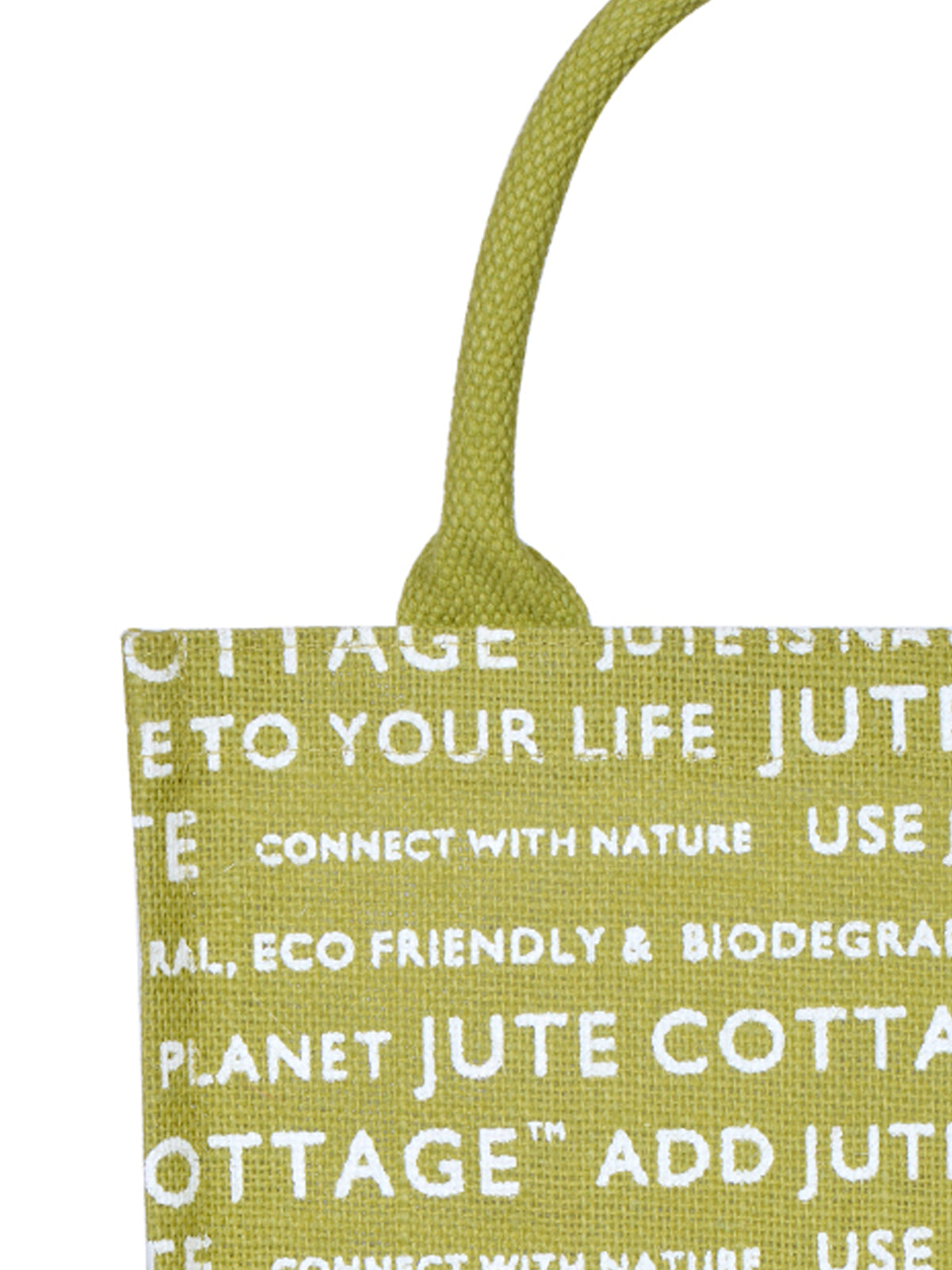 13 X 11 X 7 - JUTE COTTAGE PRINTED ZIPPER LUNCH BAG (B-038-OLIVE GREEN)