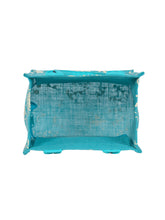 Load image into Gallery viewer, 10 X 10 X 7 - ZIPPER WARLI BAG ZIPPER LUNCH (B-096- TURQUOISE BLUE)
