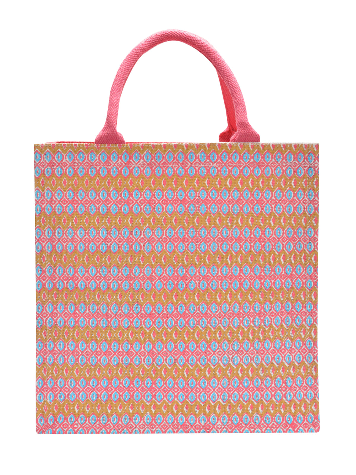 14 X 14 X 8 - RIBBON MOTIF ZIPPER BAG (B-219-HOT PINK)