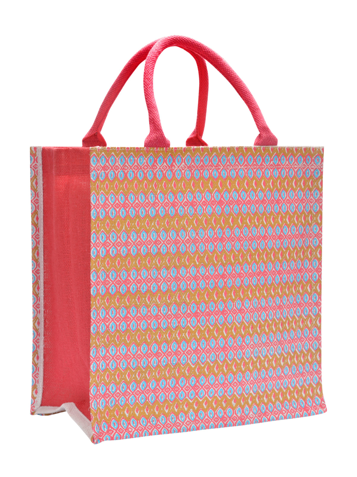 14 X 14 X 8 - RIBBON MOTIF ZIPPER BAG (B-219-HOT PINK)