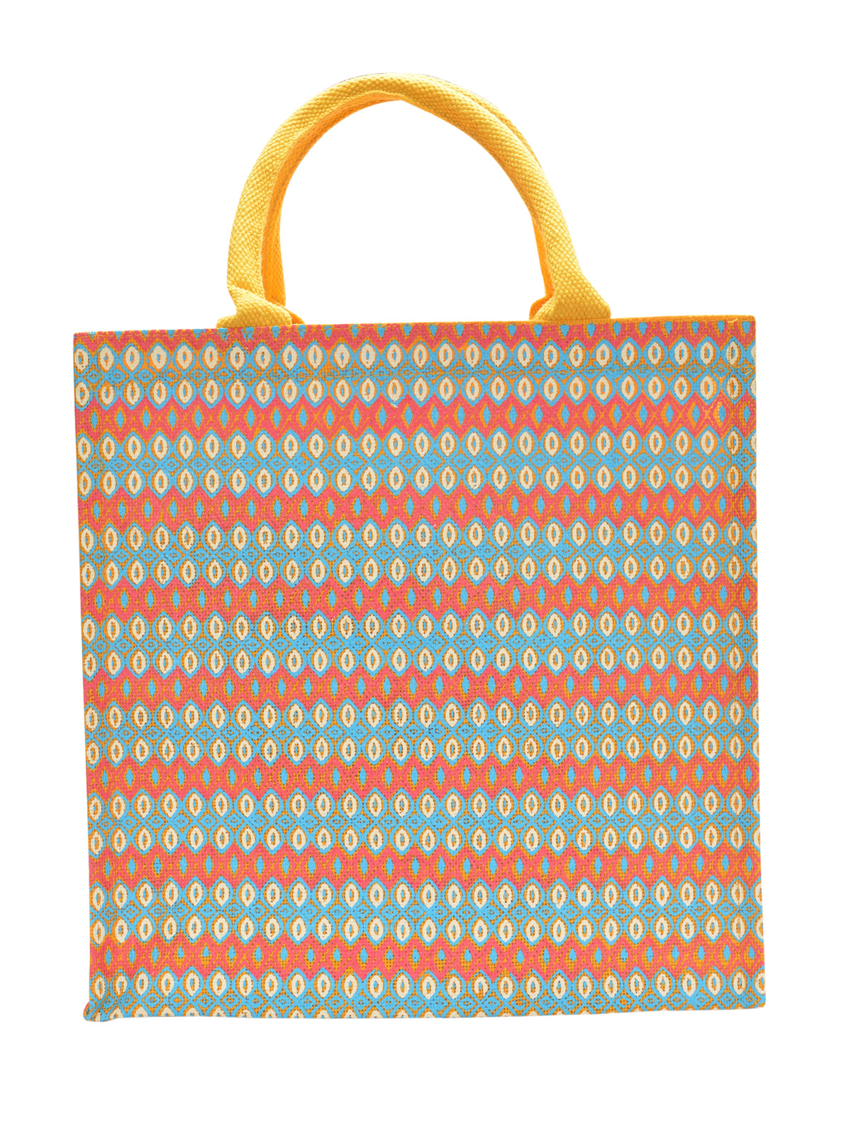 14 X 14 X 8 - RIBBON MOTIF ZIPPER BAG (B-219-YELLOW)