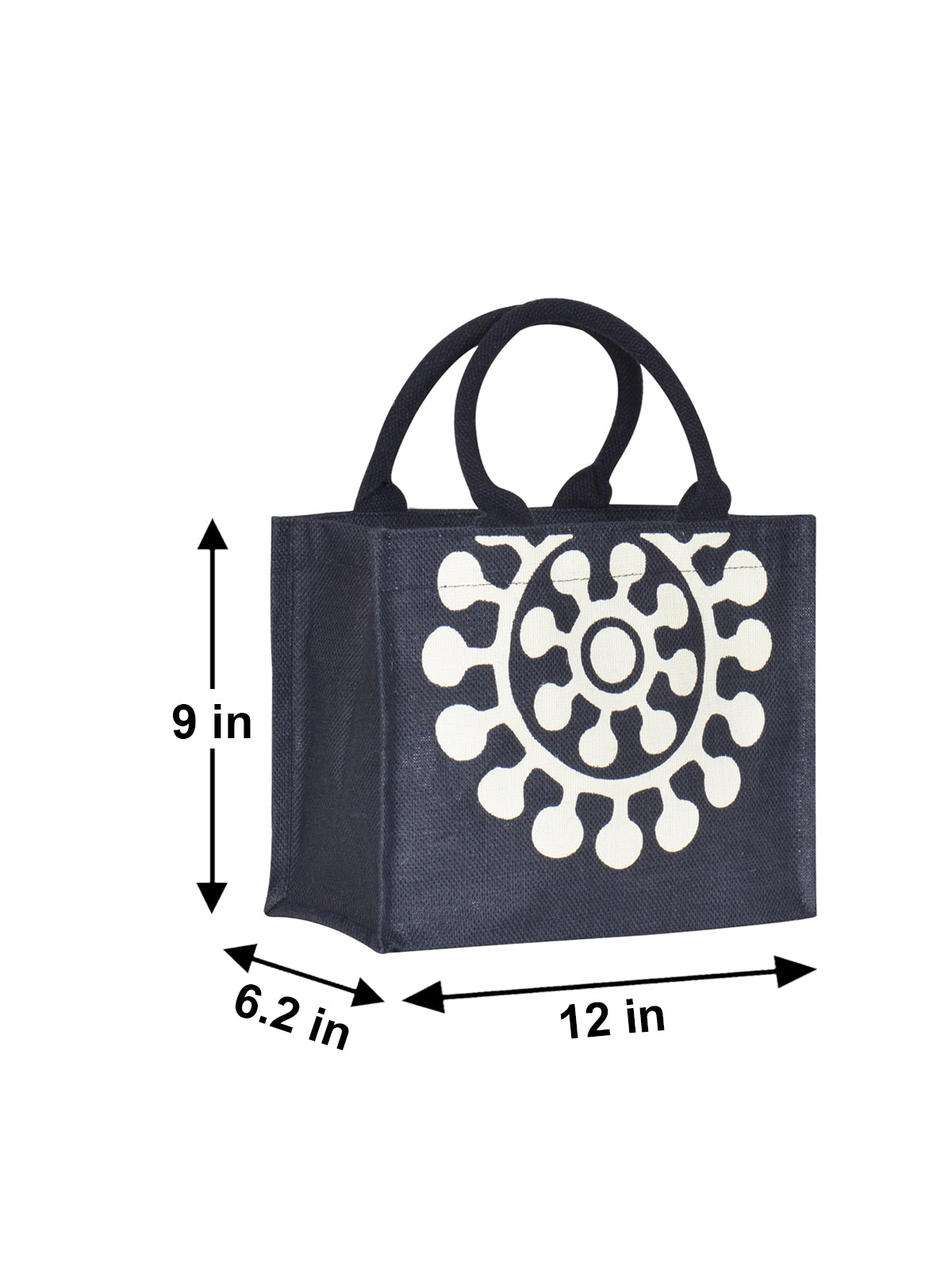 9 X 12 X 6 - PRINTED ZIPPER LUNCH BAG (B-132-BLACK)