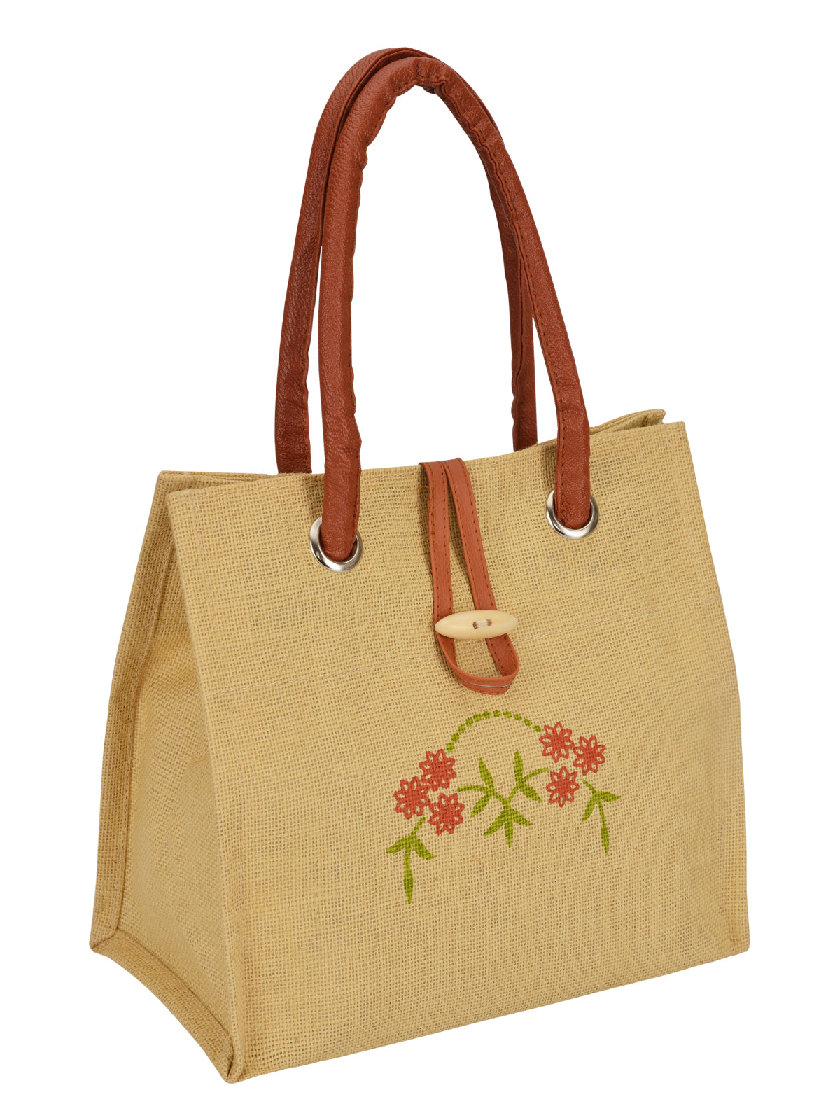 Jute Tote Bags, women Hand bag Eco Friendly Jute Bags, Fancy Bags, Lunch  Box Bags Boho Bag - (Beige-Black)