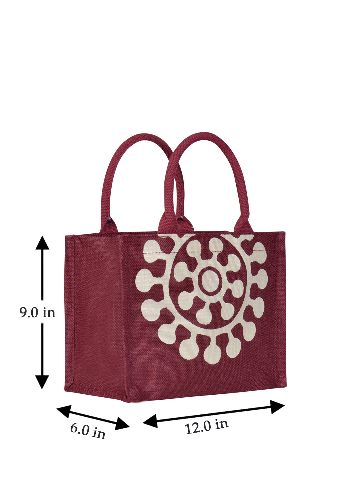 9 X 12 X 6 - PRINTED ZIPPER LUNCH BAG (B-132-MAROON)