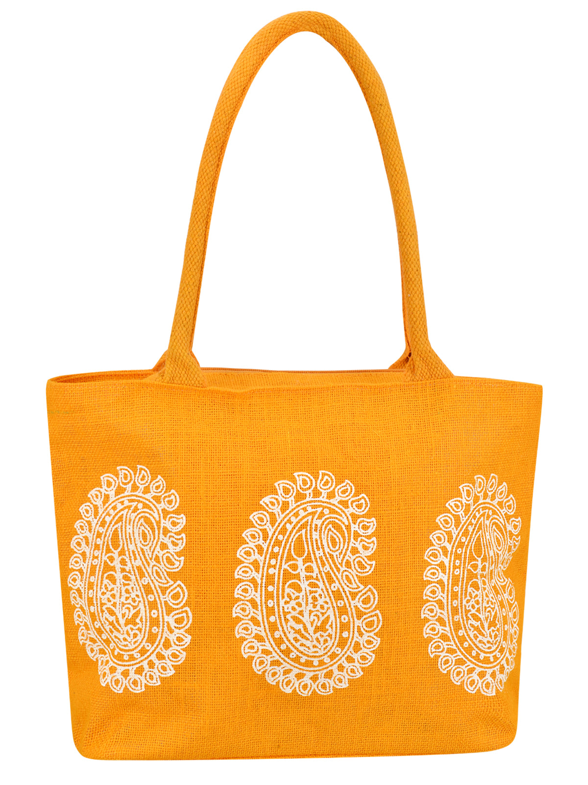 MANGO PRINT JUTE BAG (D-213-YELLOW)