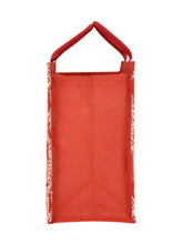 Load image into Gallery viewer, 16 X 16 X 9 - PRINTED ZIPPER JUTE WITH BASE (B-102-RED)
