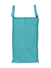 Load image into Gallery viewer, 12 X 12 X 7 - MUGHAL PRINT ZIPPER LUNCH BAG (B-188-TURQUOISE BLUE)
