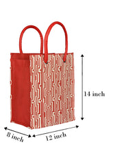 Load image into Gallery viewer, 14 X 12 X 8 - BIG EYELET GEOMETRIC PRINT LUNCH WITH BASE (B-134-RED/WHITE)
