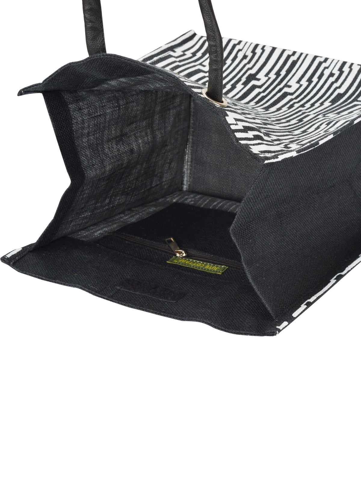 14 X 12 X 8 - BIG EYELET GEOMETRIC PRINT LUNCH WITH BOTTOM BOARD (B-134-BLACK/WHITE)