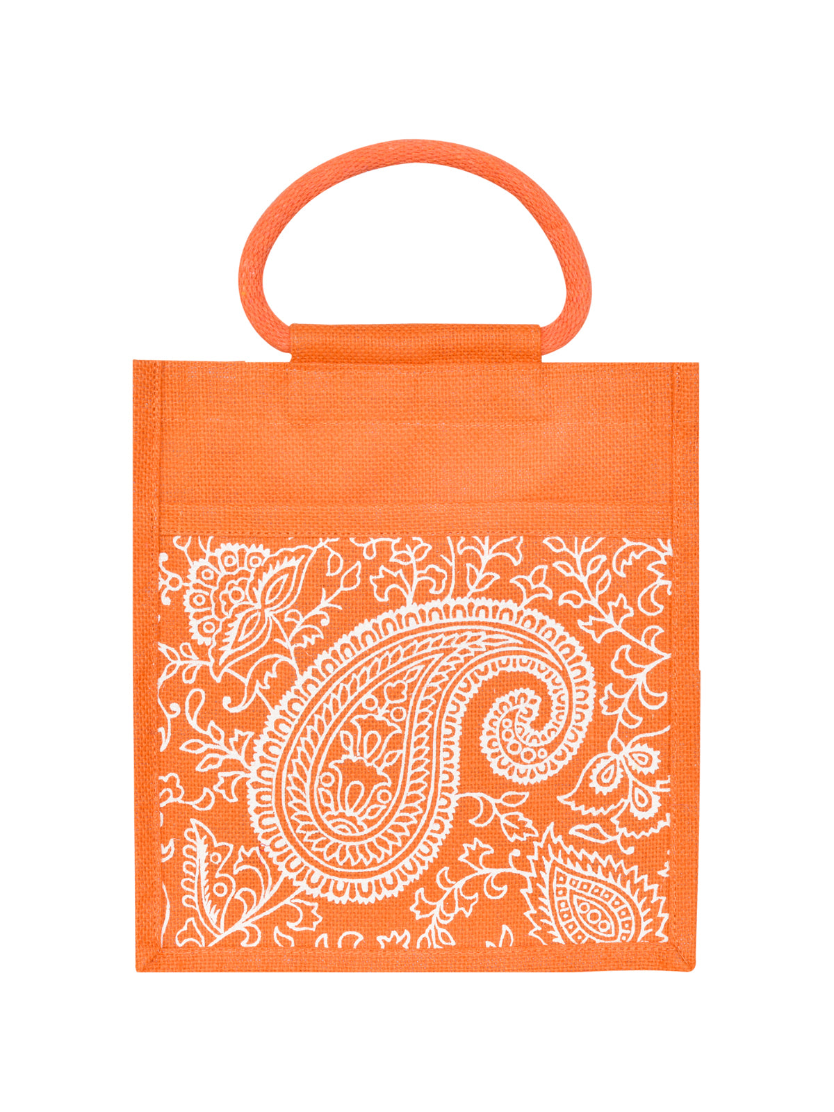 11 X 10 X 7 - PAISLEY PRINT ZIPPER LUNCH (B-169-ORANGE)