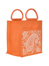 Load image into Gallery viewer, 11 X 10 X 7 - PAISLEY PRINT ZIPPER LUNCH (B-169-ORANGE)
