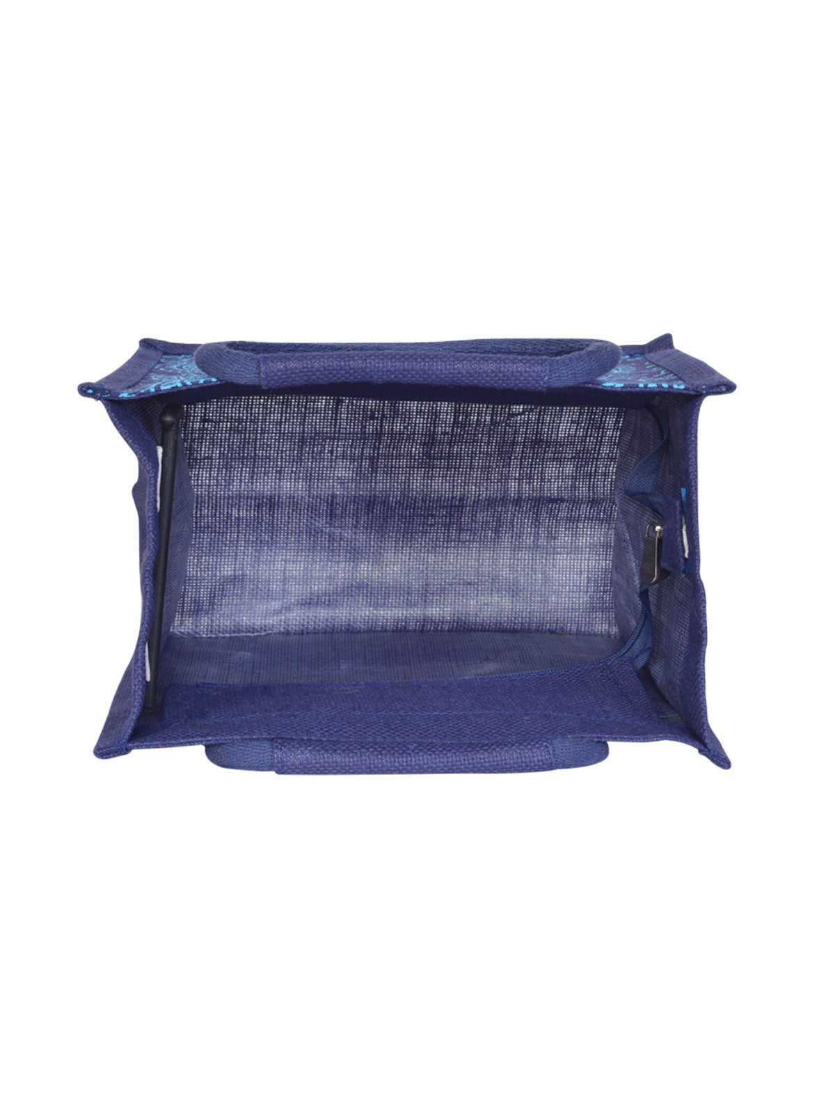 11 X 10 X 7 - PAISLEY PRINT ZIPPER LUNCH (B-169-NAVY BLUE)