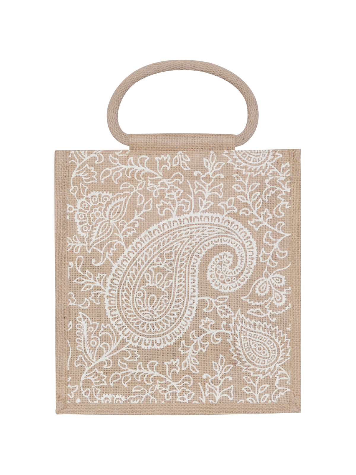 11 X 10 X 7 - PAISLEY PRINT ZIPPER LUNCH (B-169-NATURAL)