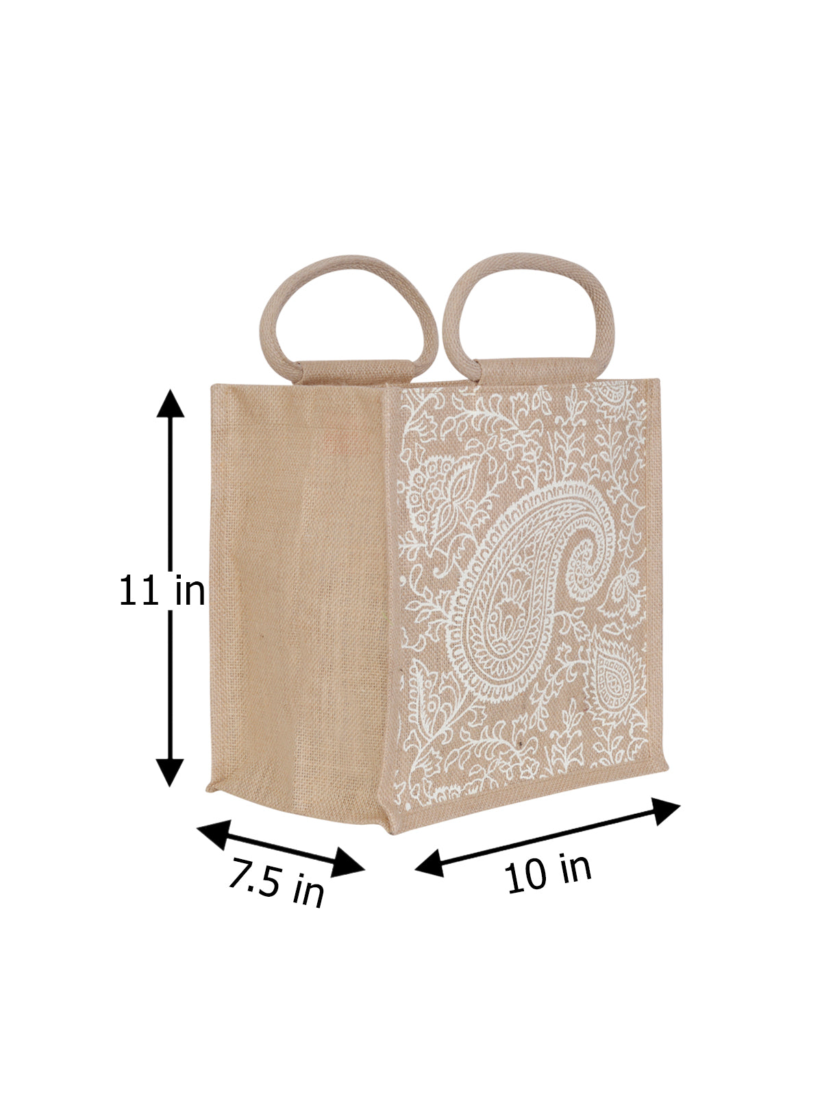 11 X 10 X 7 - PAISLEY PRINT ZIPPER LUNCH (B-169-NATURAL)