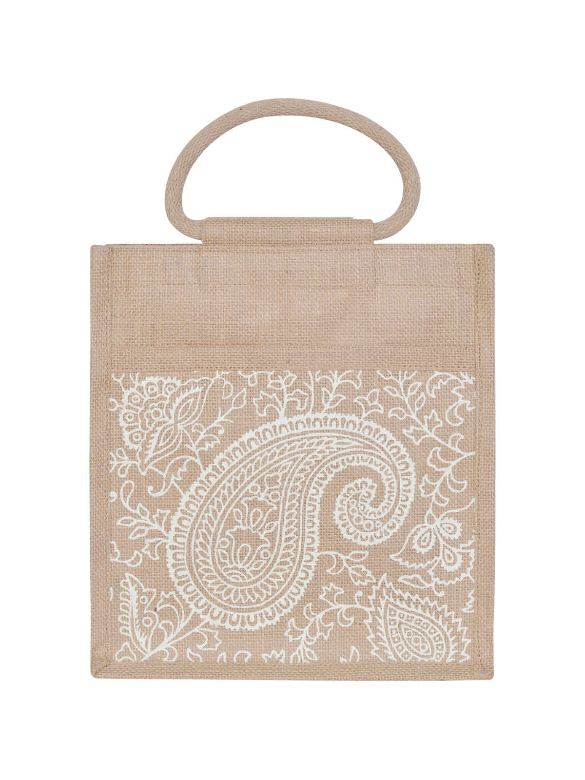 11 X 10 X 7 - PAISLEY PRINT ZIPPER LUNCH (B-169-NATURAL)