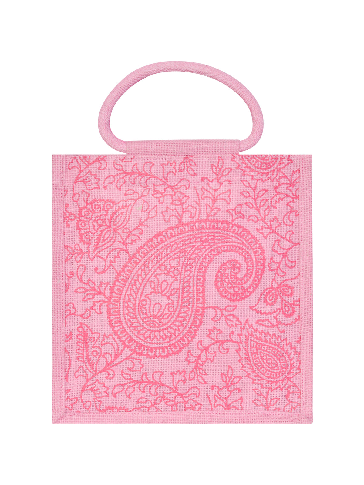 11 X 10 X 7 - PAISLEY PRINT ZIPPER LUNCH (B-169-BABY PINK)