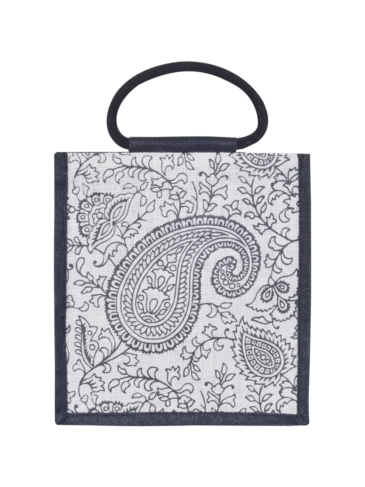 11 X 10 X 7 - PAISLEY PRINT ZIPPER LUNCH (B-169-WHITE)