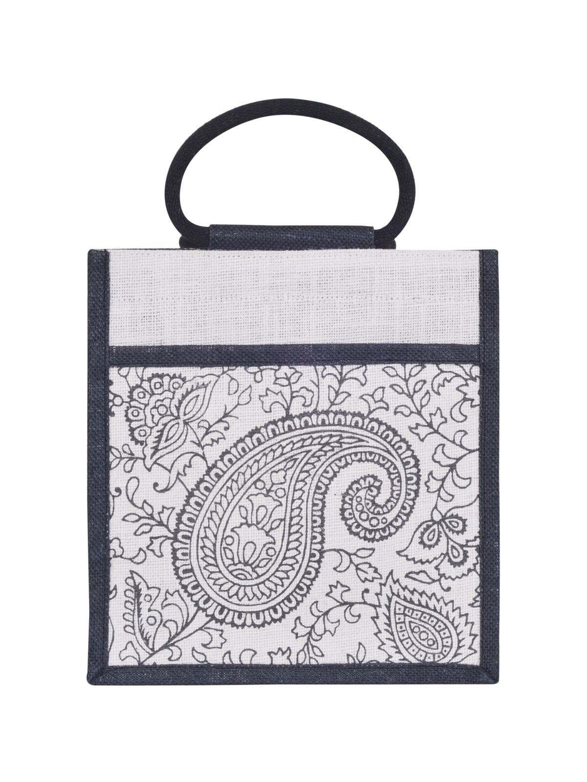 11 X 10 X 7 - PAISLEY PRINT ZIPPER LUNCH (B-169-WHITE)
