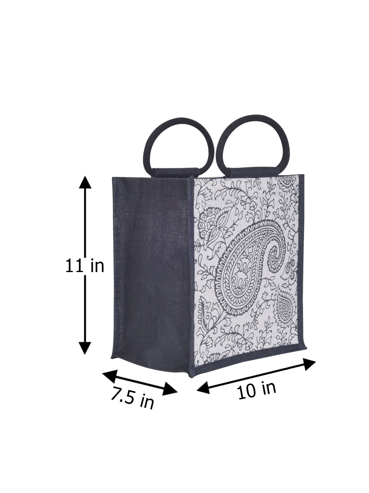 11 X 10 X 7 - PAISLEY PRINT ZIPPER LUNCH (B-169-WHITE)