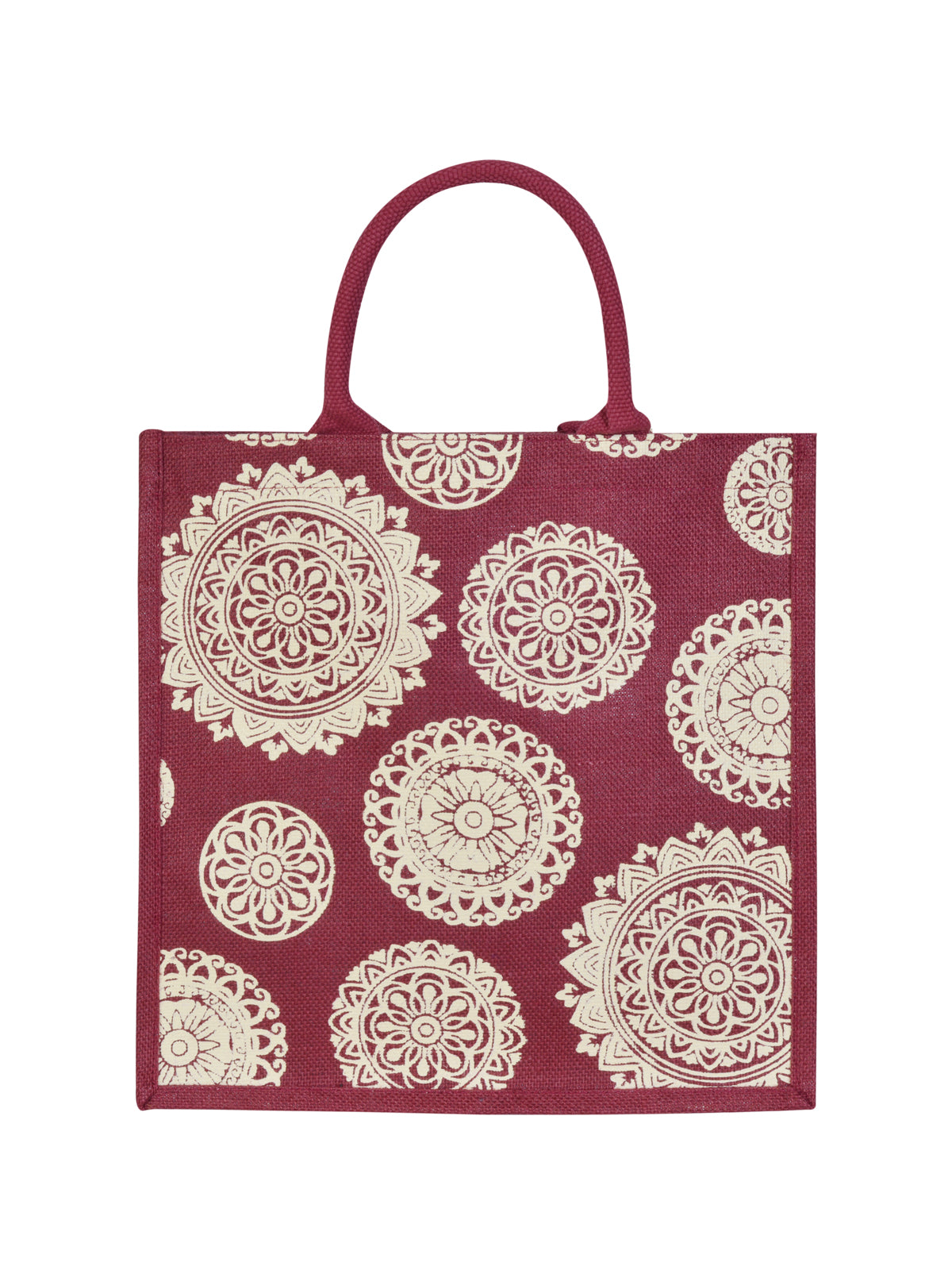 14 X 14 X 8 - FLORAL CHAKRA PRINT ZIPPER (B-165-MAROON)
