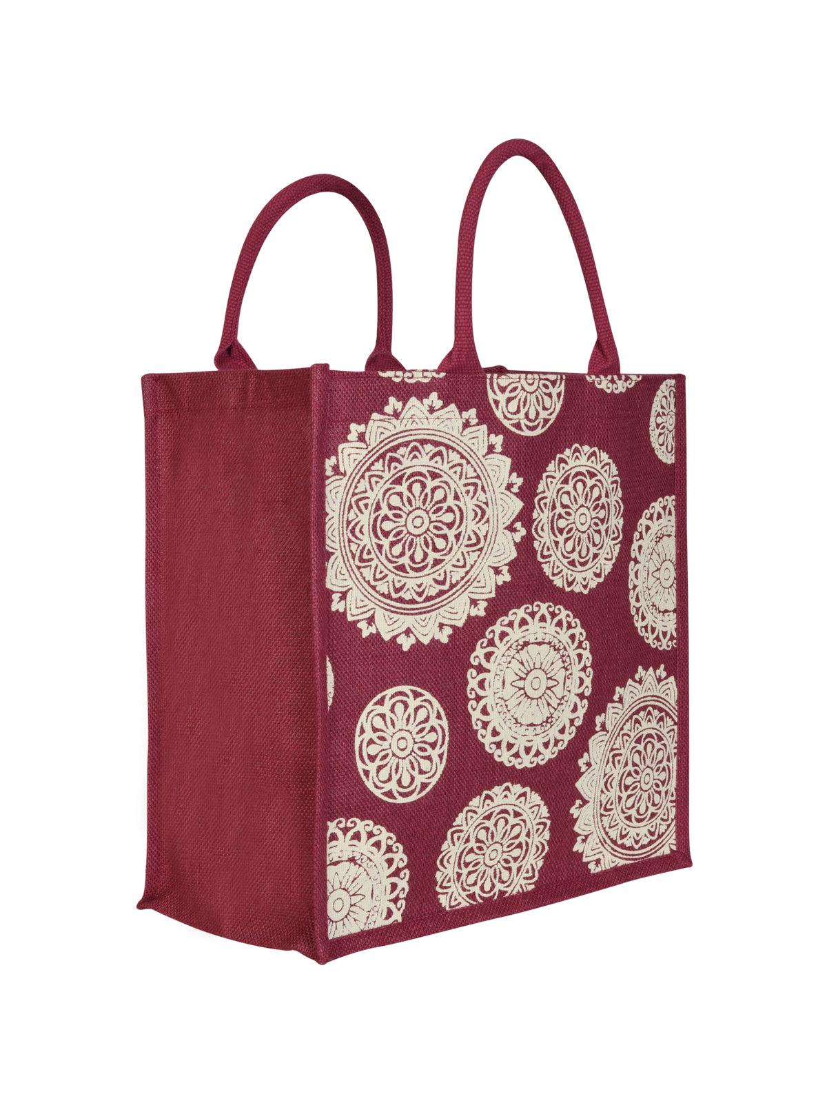 14 X 14 X 8 - FLORAL CHAKRA PRINT ZIPPER (B-165-MAROON)