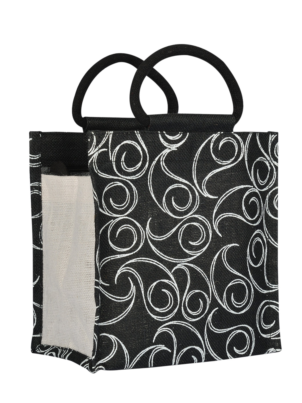 10 X 10 X 6 - ALL OVER ZIPPER LUNCH  (B-022-BLACK)