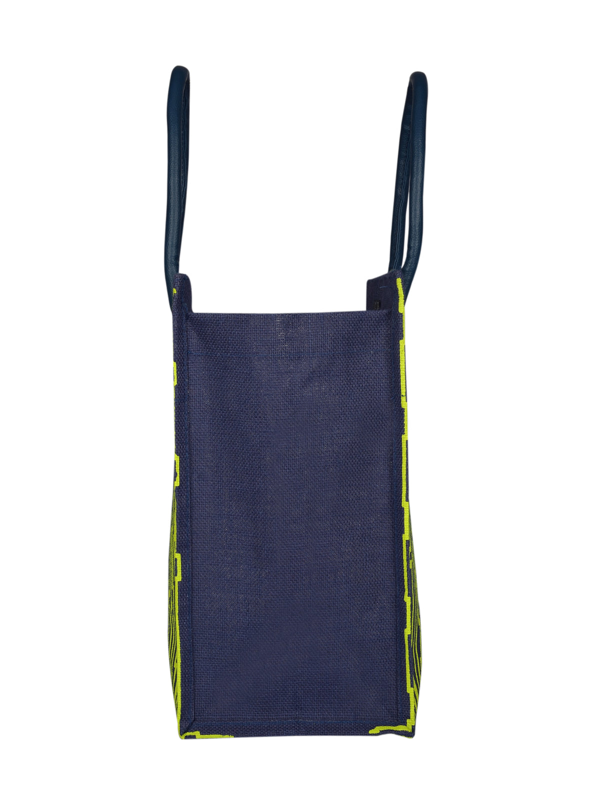 14 X 12 X 8 - BIG EYELET GEOMETRIC PRINT LUNCH WITH BOTTOM BOARD (B-134-BLUE/GREEN)