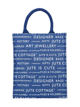 Load image into Gallery viewer, 13 X 11 X 7 - JUTE COTTAGE PRINTED ZIPPER LUNCH BAG (B-038-BRIGHT BLUE)
