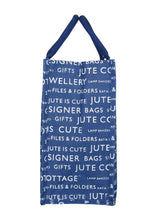 Load image into Gallery viewer, 13 X 11 X 7 - JUTE COTTAGE PRINTED ZIPPER LUNCH BAG (B-038-BRIGHT BLUE)
