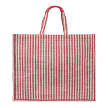 Load image into Gallery viewer, 14 X 18 X 9 - STRIPE FABRIC JUTE ZIPPER WITH BASE (B-255-PINK)
