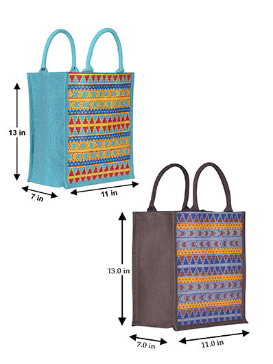 Combo of 13X11 AZTEC PRINT (B-064-BROWN) and 13X11 AZTEC PRINT (B-064-PEACOCK BLUE)