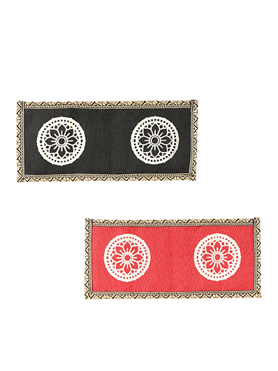 Combo of WALLET FLOWER MOTIF (A-120-RED) and WALLET FLOWER MOTIF (A-120-BLACK)