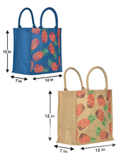 Load image into Gallery viewer, Combo of 12X12 PINEAPPLE PRINT (B-136-BLUE) and 12X12 PINEAPPLE PRINT (B-136-NATURAL)

