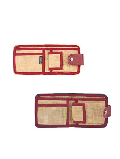 Combo of JUTE WALLET 2 FOLD FLAP (A-141-OLIVE GREEN) and JUTE WALLET 2 FOLD FLAP (A-141-BLUE)