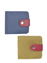 Load image into Gallery viewer, Combo of JUTE WALLET 2 FOLD FLAP (A-141-OLIVE GREEN) and JUTE WALLET 2 FOLD FLAP (A-141-BLUE)
