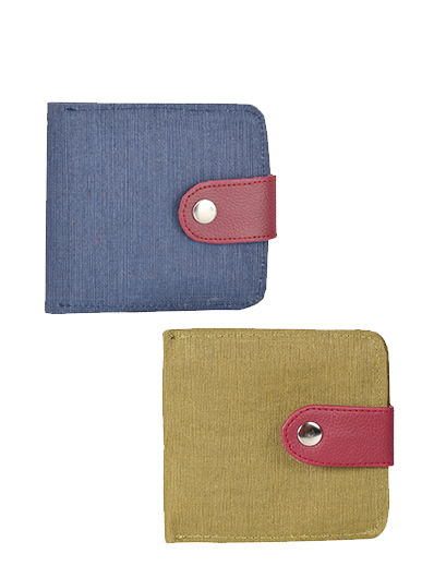 Combo of JUTE WALLET 2 FOLD FLAP A 141 OLIVE GREEN and JUTE