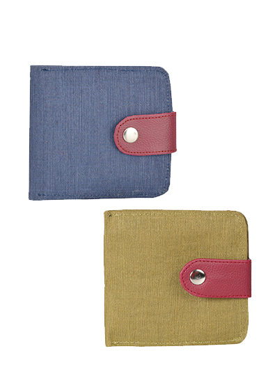Combo of JUTE WALLET 2 FOLD FLAP (A-141-OLIVE GREEN) and JUTE WALLET 2 FOLD FLAP (A-141-BLUE)
