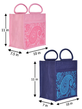 Load image into Gallery viewer, Combo of 11X10 PAISLEY PRINT ZIPPER (B-169-NAVY BLUE) and  11X10 PAISLEY PRINT ZIPPER (B-169-BABY PINK)
