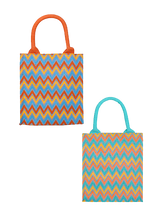 Load image into Gallery viewer, Combo of 9X8 ZIGZAG MULTICOLOUR (B-156-ORANGE) and 9X8 ZIGZAG MULTICOLOUR (B-156-TURQUOISE BLUE)
