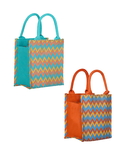 Combo of 9X8 ZIGZAG MULTICOLOUR (B-156-ORANGE) and 9X8 ZIGZAG MULTICOLOUR (B-156-TURQUOISE BLUE)