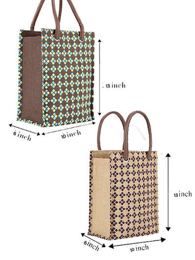 Combo of 13 X 10 DIAMOND PRINT BIG EYELET (B-043-BROWN) and 13 X 10 DIAMOND PRINT BIG EYELET (B-043-NATURAL)