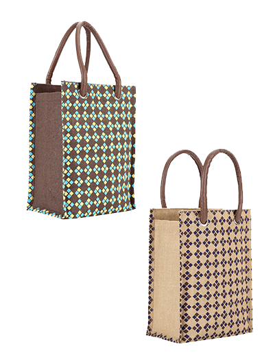 Combo of 13 X 10 DIAMOND PRINT BIG EYELET (B-043-BROWN) and 13 X 10 DIAMOND PRINT BIG EYELET (B-043-NATURAL)